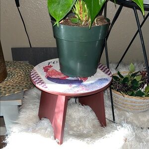Colorful Rooster Decorative plant stool